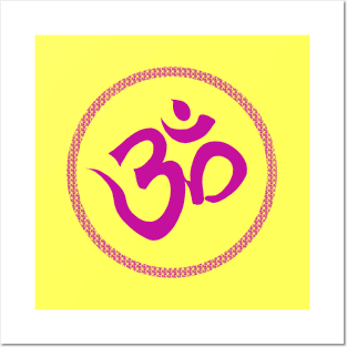 Spiritual Om Yoga Purple Meditation Symbol Posters and Art